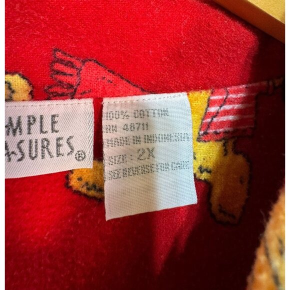 Simple Pleasures Womens Teddy Bear Flannel Pajama Set Size 2X Red Cozy - Picture 4 of 16